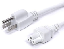 3 Ft 3Prong AC Power Cable Laptops Computers Supplies C5 Mouse Cord White