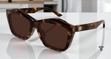 BALENCIAGA BB0216S 002 Rectangular Squared Havana Brown 57 mm Women's Sunglasses