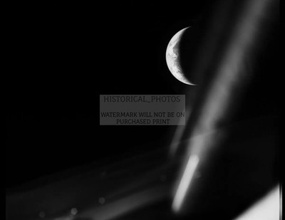 CRESCENT EARTH APOLLO 13 LUNAR MODULE 1970 8.5X11 PHOTO