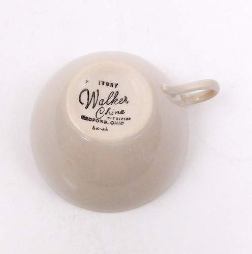 Walker Restaurant Ware Tea Coffee Cup Ivory 12-51 Vintage - Picture 10 of 20