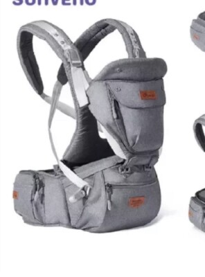 SUNVENO NEW Ergonomic Baby Carrier Infant Hipseat Waist 0-36 Mo GRAY Never Used