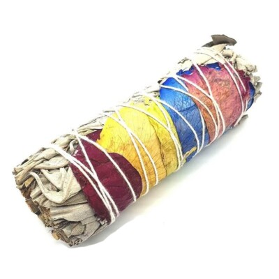 CRIGEMA - Weißer Salbei und Rosenblätter 7 Chakren - 10 cm Bündel ~ 25/35 gr