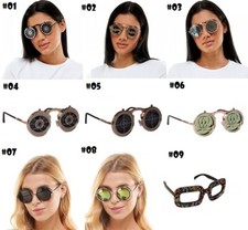 Vintage Steampunk Glasses Unisex Sunglasses Eyewear Glasses Flip Up Glasses