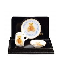 Set Di Piatti Miniature Reutter Per La Nursery Con Orsetto Teddy