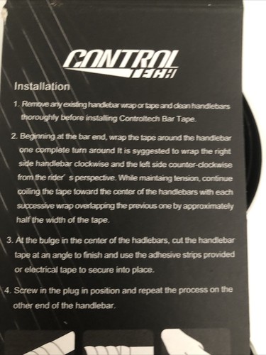 ControlTech Cork Eva Handlebar Tape Black With Plastic Bar Plugs - Picture 2 of 5