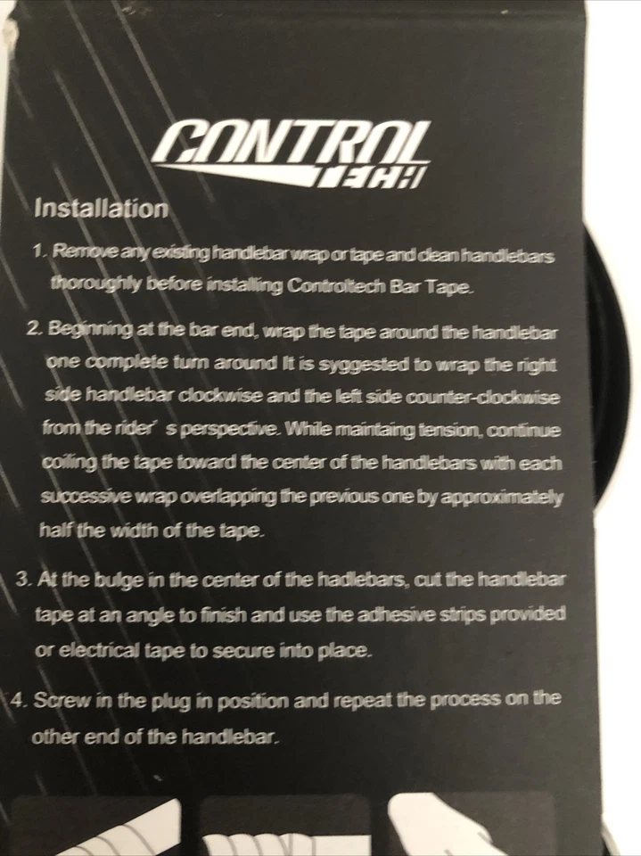 ControlTech Cork Eva Handlebar Tape Black With Plastic Bar Plugs - Image 2 of 4