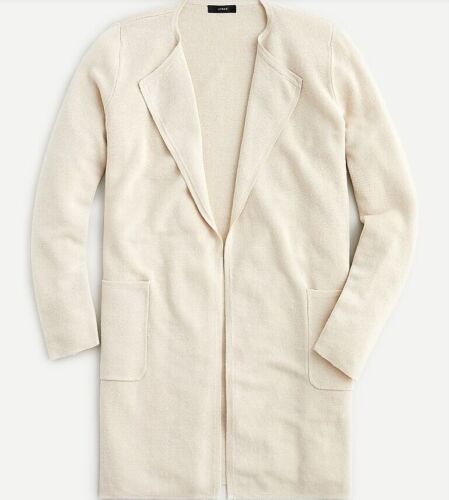 J. Crew NWT Juliette Collarless Sweater Blazer Linen Natural Small S