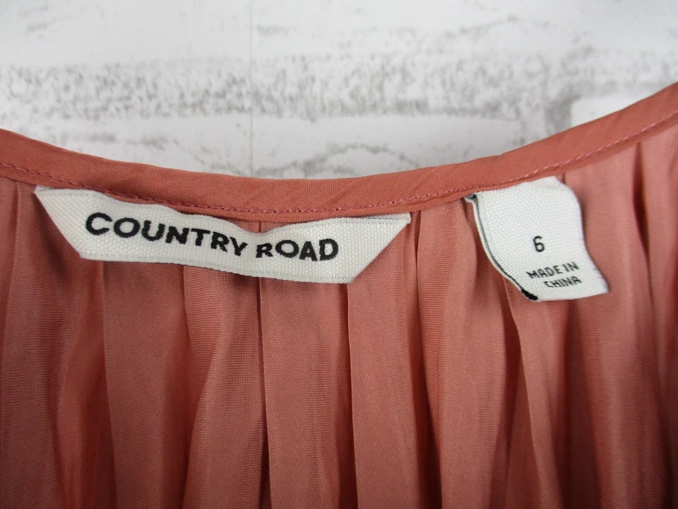 Country Road womens top rose pink 6 spaghetti strap round strap - Image 4 of 4