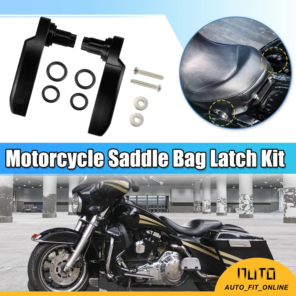 Bolsa de sillín de motocicleta palanca de manija de cierre DOS personalizados para Harley-Davidson negro Foto 3 de 4