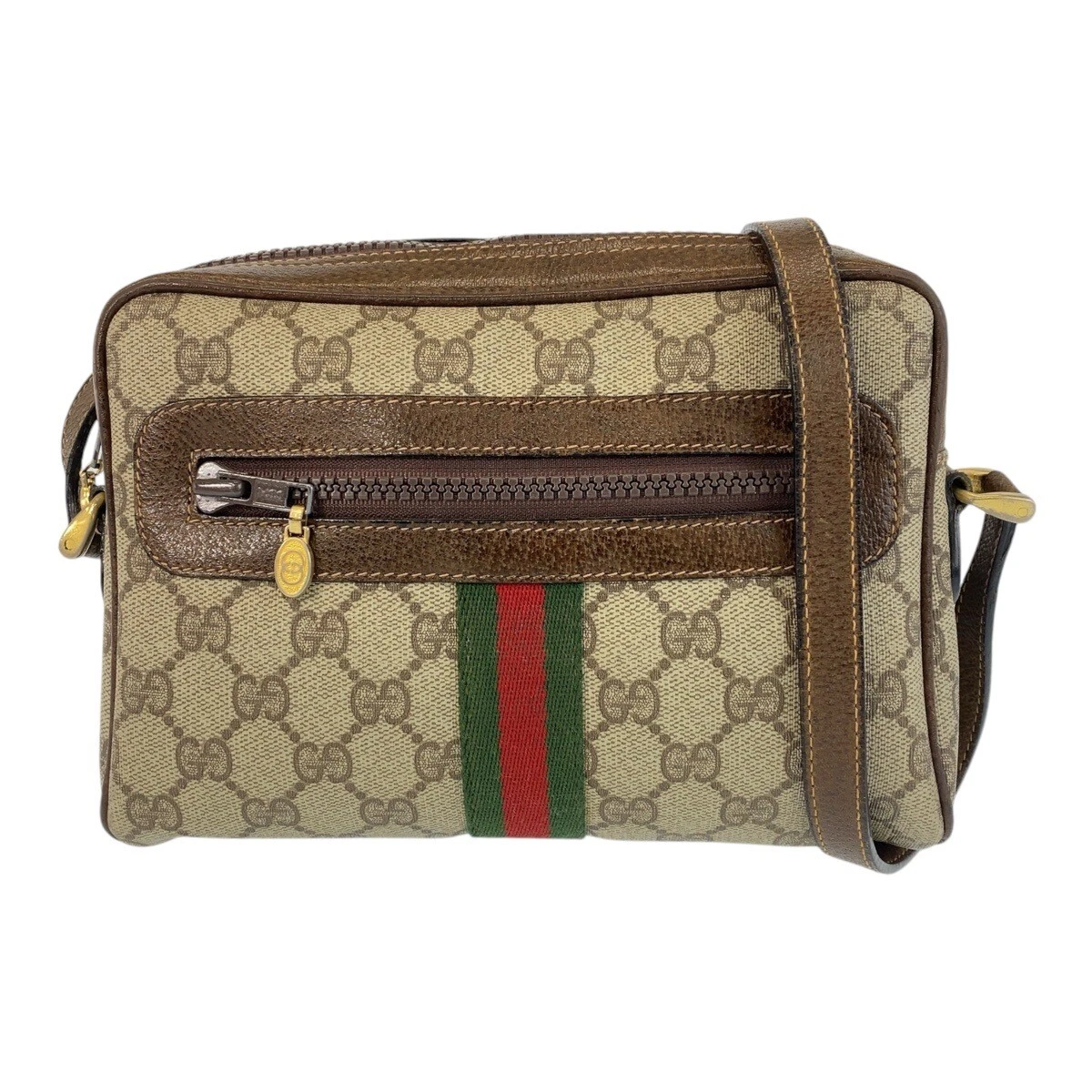 Sac bandoulière pochette beige marron GUCCI Web Stripe 51 01 3552 toile suprême