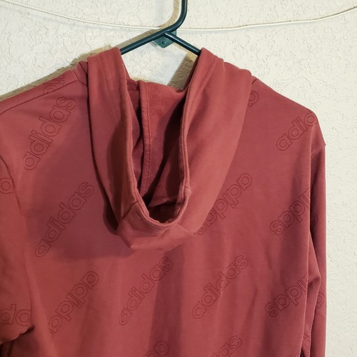 Adidas Hoodie Pullover Sweatshirt Men’s Size Small Red w/ Blue Logo - Picture 7 of 16