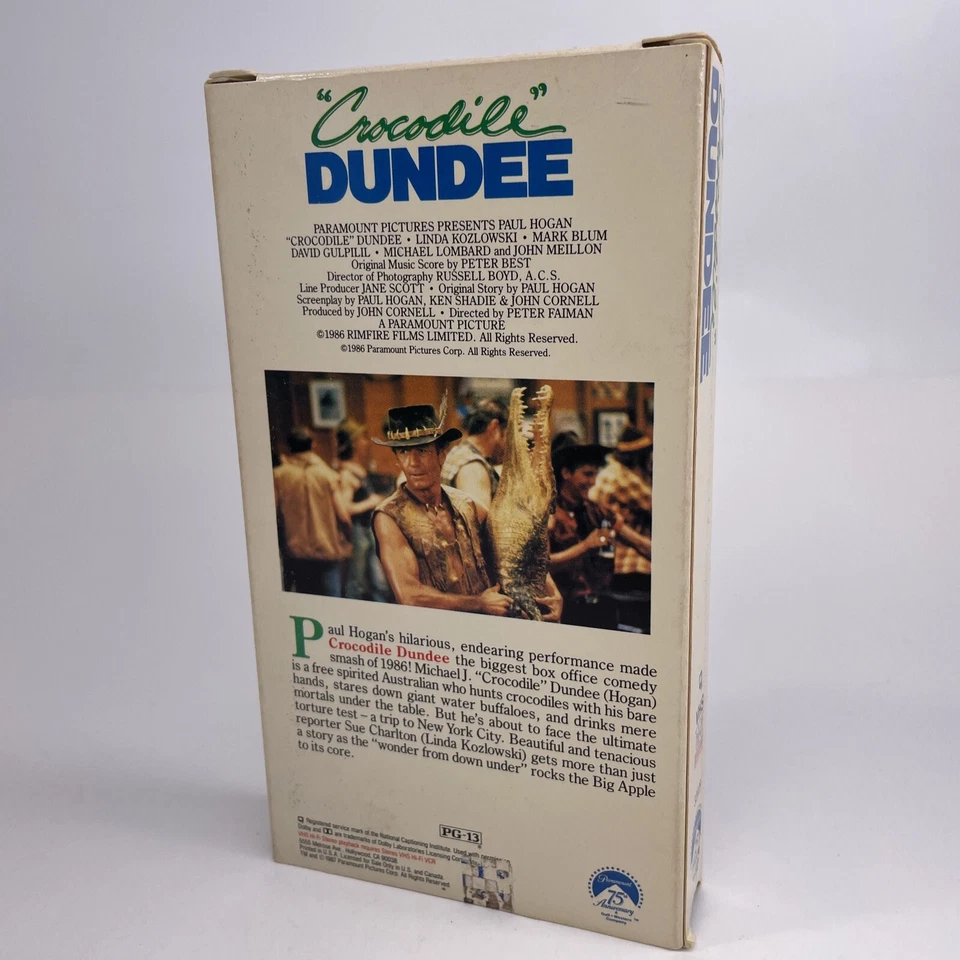 Crocodile Dundee (VHS, 1987) Comedy, Paul Hogan, Linda Kozlowski, Mark Blum Foto 2 de 4