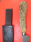 BONE HANDLE INDIAN RESERVATION KNIFE SHEATH OLD ANTIQUE NATIVE AMERICAN ENGLISH — photo 2