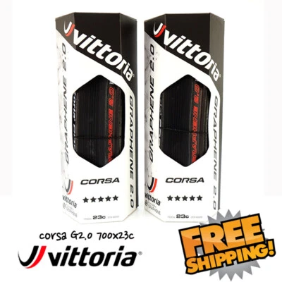 Vittoria Corsa G2.0 700 x 23c Clincher Road Bike Tire Tyre -Full black