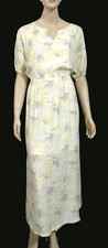 NWT Nine West Yellow White Semi Sheer Maxi Dress L
