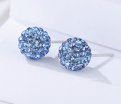 925 Sterling Silver Crystal Disco Ball Heart Hook Drop Stud Huggie Earrings Gift
