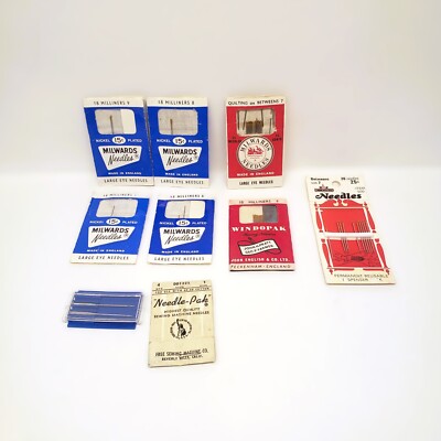 Vintage Sewing Large Eye Needles Milwards Risdon John English Boye Lot of 58