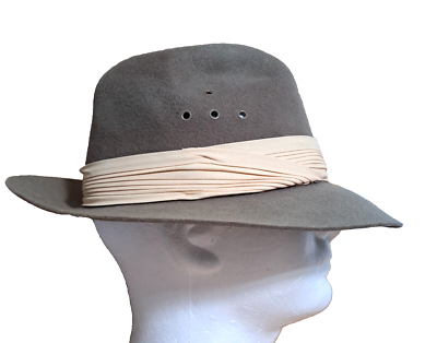Women's Lancaster Vintage Gray Fedora Wool Felt Hat USA WPL 4384