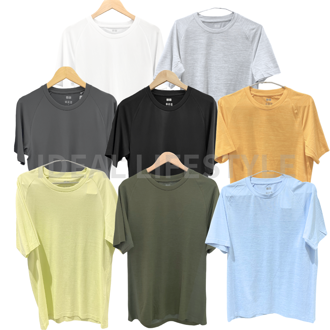 UNIQLO DRY-EX T-Shirt S-4XL Crew-Neck Short-Sleeve Sports Men 475360 NWT