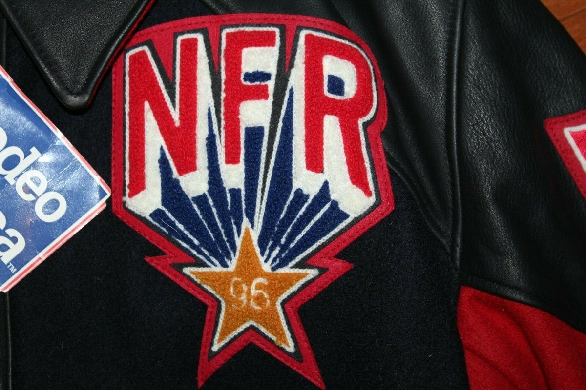 ジャケット・アウター 90s vintage NFR varsity jacket leather NEW NFR National Finals Rodeo 1996 Las Vegas Wool & Leather