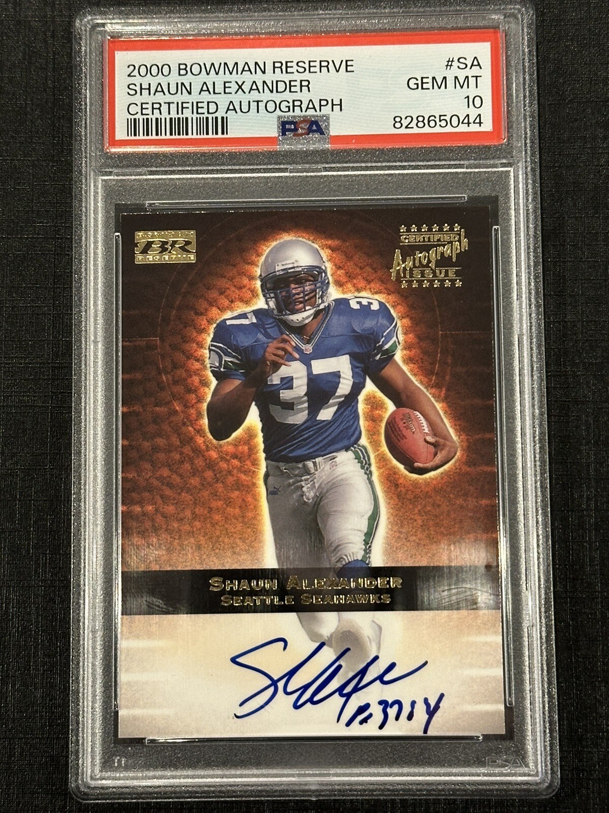 Shaun Alexander Bowman Reserve Certified Autograph #SA Certified Autograph