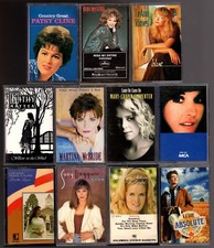 11-Female Country Singer Cassette Tapes/Reba-LeAnn-Patsy-Martina-Kathy Mattea