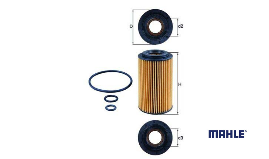Mahle Ox 153/7d2 Oil Filter for Dodge Infiniti Jeep Land Rover Benz SLK