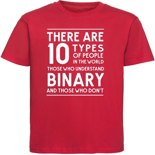 THERE ARE 10 TYPES OF PEOPLE KIDS T-SHIRT > Funny Binary Geeky Slogan Gift - Picture 13 of 17