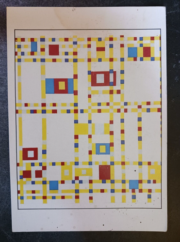 vtg postcard BROADWAY BOOGIE BOOGIE MONDRIAN painting art unposted - 第 1/2 張圖片