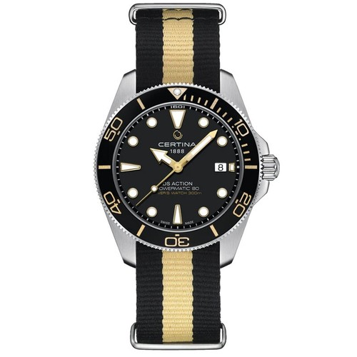 New Certina DS Action Diver 40.5mm Black Dial Men's Watch C0484071805101