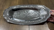 Vintage Irvinware Rectangle Silver Metal 13”x6.5” Serving Tray Made In USA EUC