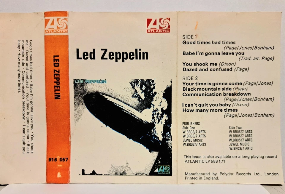 TURQUOISE LED ZEPPELIN RARE CASSETTE SUPERB SOUND PAPER LABEL DAMAGED SIDE 1 - Image 3 of 4