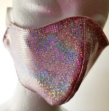 Pink Holo Glitter Face Mask Adult/Kid Sizes