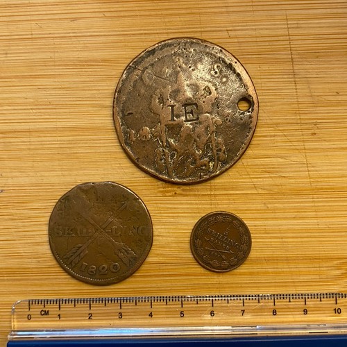 3x Mixed Old Sweden Coins/Tokens Some Countermarked/Damaged (ref #19)