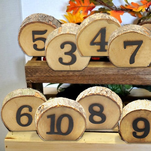 1-10 Wooden Table Number Rustic Party Wedding Decor Number Blocks For Party S6M0 - Picture 9 of 12