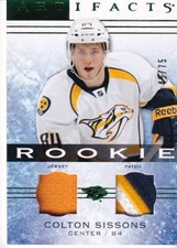2014-2015 UD Artifacts Colton Sissons Dual Relic Emerald Rookie Card #45/75