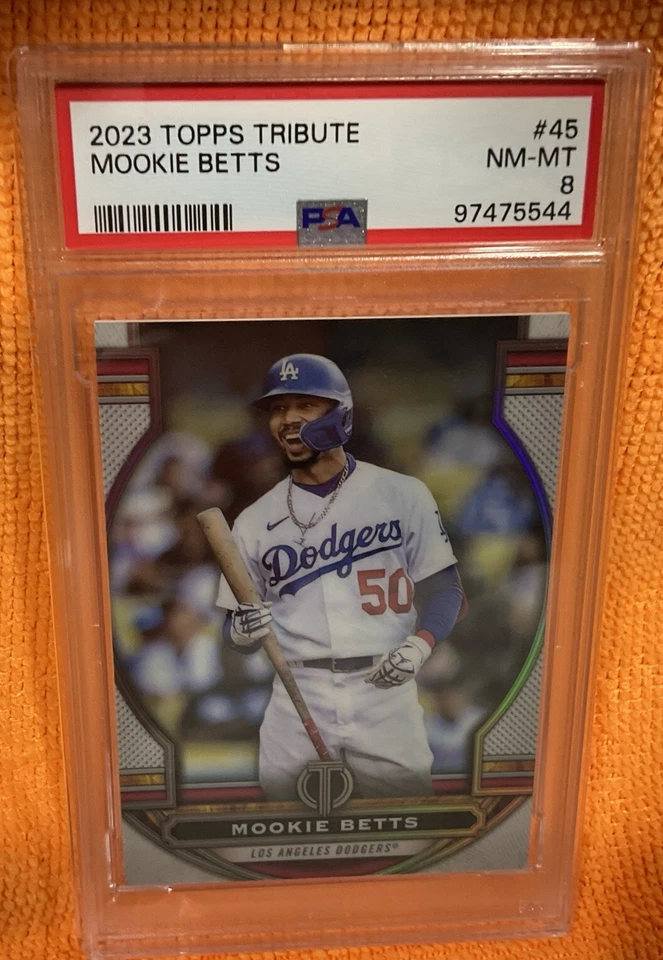 2023 Topps Tribute Mookie Betts #45 LA Dodgers PSA 8 NM-MT - Image 3 of 4
