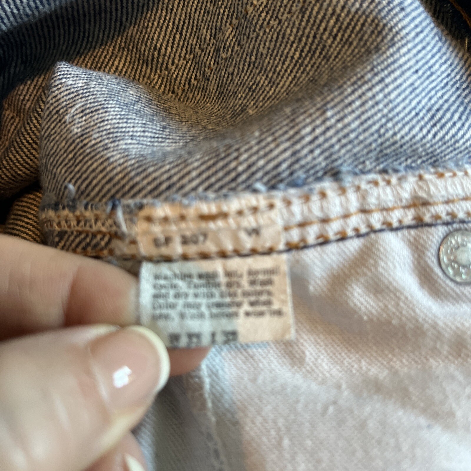 Vintage Levis Jeans Mens 31x34 Blank Orange Tab Straight Leg 80s Denim - View 3