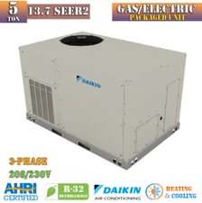 Daikin 5 Ton 13.7 SEER2 80000 BTU AC Gas/Electric Package Unit R32 208/230V 3Ph