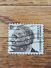 US Stamp Franklin D Roosevelt 6c Used Wave Cancel 1305