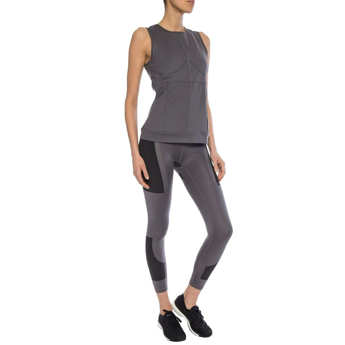 ADIDAS X STELLA MCCARTNEY WOMENS LEGGINGS SMALL GRANITE LYCRA FITSENSE  DW9575