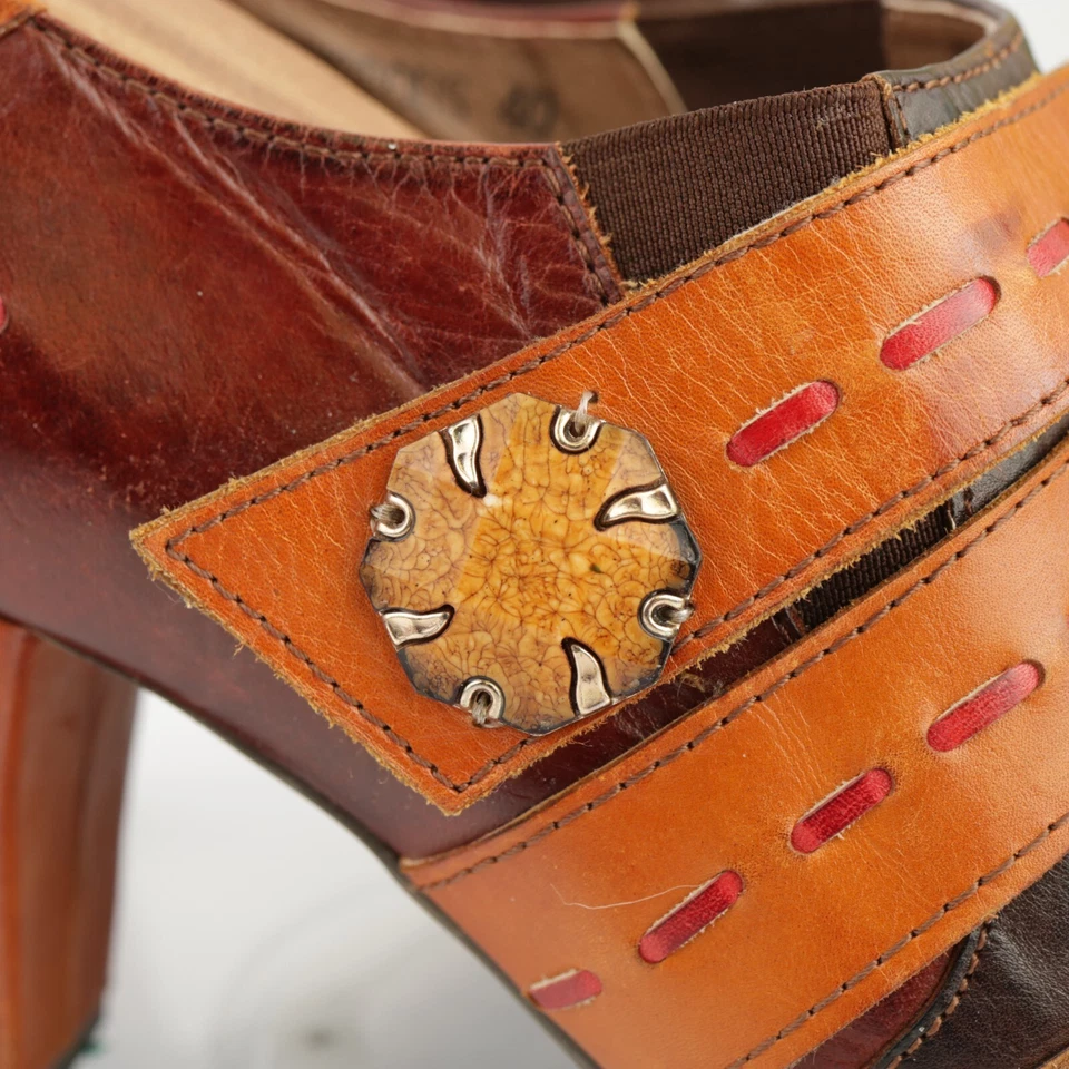 Spring Step Womens Wondrous Boot Size 40 9 Tan Brown Leather Block Heel  Booties - Image 3 of 4