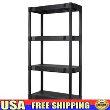 4-Tier Plastic Shelving Unit Heavy Duty Storage Easy Assembly Garage Utility New