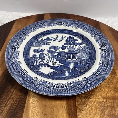 Spode Georgian Collection Blue Willow Cake Plate Stand England Oriental F 1683 T