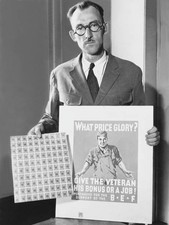 Vice Commander Williams Showing Stamps Sold Veterans Bonus Army Ne- 1935 Photo