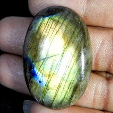 70.05Cts100%Natural Blue Power Labradorite Oval Cabochon Loose Gemstone