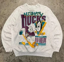 Anaheim Mighty Ducks Hockey Champs NHL ash color crewneck sweatshirt VK06955