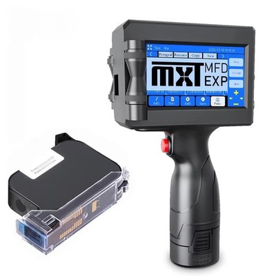 Handheld inkjet printer prints production date, batch number, text, batch number