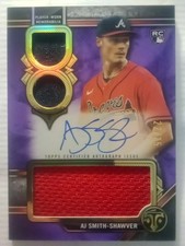 2024 Triple Threads AJ Smith Shawver Rookie Purple Jersey Patch Auto RPA #22/75
