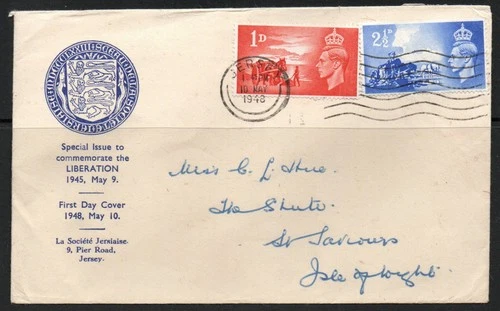1948 Jersey May 10th FDC Celebrating Liberation addressed to IOW (AK20)